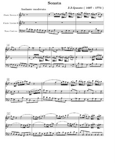 Trio Sonata for Two Flutes and Basso Continuo in C Minor, QV 2:3: Full score by Johann Joachim Quantz