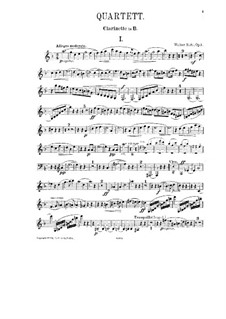 Quartet for Piano, Clarinet, Violin and Cello, Op.1: Parts by Walter Rabl