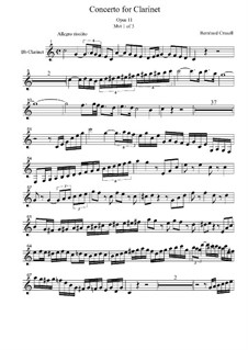 Clarinet Concerto in B Flat Major, Op.11 No.3: Clarinet part by Bernhard Henrik Crusell