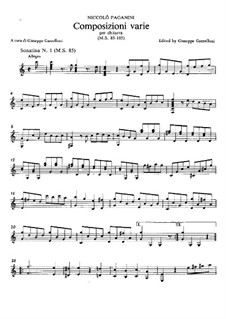 Selected Pieces for Guitar: Selected Pieces for Guitar by Niccolò Paganini