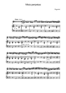 Moto Perpetuo for Violin and Piano in C Major, Op.11: Score by Niccolò Paganini