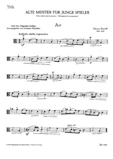 Old Masters for Young Players: For viola and piano – solo part by Johann Sebastian Bach, Henry Purcell, Jean-Philippe Rameau, Christoph Willibald Gluck, Georg Friedrich Händel, Johann Adolph Hasse, Robert Schumann, Ludwig van Beethoven, Giovanni Battista Bononcini, Giuseppe Tartini