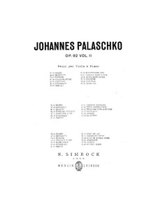 Pieces for Viola and Piano, Op.92: Volume II by Johannes Palaschko