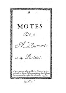 Motets for Voices and Basso Continuo: Motets for Voices and Basso Continuo by Henry Du Mont