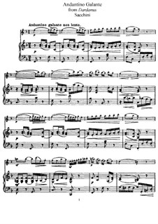 Dardanus: Andantino Galante, for Flute and Piano (score, part) by Antonio Sacchini