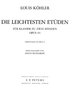Twelve Easy Studies, Op.151: For piano by Louis Köhler