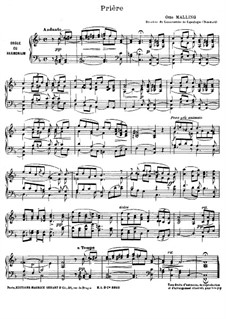 Prière and Elévation for Organ (or Harmonium): Prière and Elévation for Organ (or Harmonium) by Otto Malling