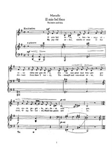 Il mio bel foco: Piano-vocal score by Benedetto Marcello