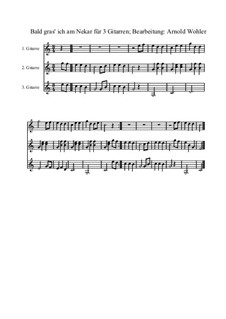 Bald Gras' Ich Am Neckar: For guitar by folklore