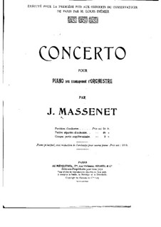 Piano Concerto in E Flat Major: Movement I. Version for two pianos four hands by Jules Massenet