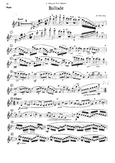 Ballade for Flute, Harp and Orchestra: Version for flute and piano – flute part by Albert Périlhou