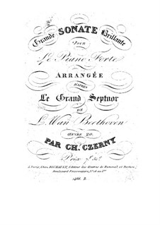 Septet for Winds and Strings, Op.20: Version for piano by Ludwig van Beethoven