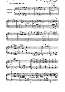 Quartet No.1 in F Major: Version for piano by Ludwig van Beethoven