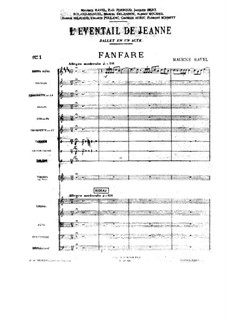 L'éventail de Jeanne (Jean's Fan). Fanfare, M.80: L'éventail de Jeanne (Jean's Fan). Fanfare by Maurice Ravel