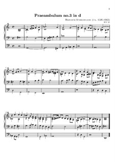 Praeambulum No.3  in D Minor, WV 31: Praeambulum No.3  in D Minor by Johann Heinrich Scheidemann