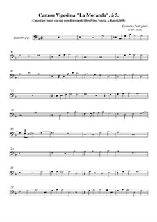 Canzon Vigesima 'La Moranda': Quinto part by Costanzo Antegnati