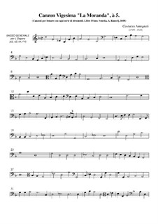 Canzon Vigesima 'La Moranda': Basso continuo part by Costanzo Antegnati