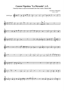 Canzon Vigesima 'La Moranda': Canto part by Costanzo Antegnati