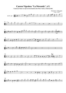 Canzon Vigesima 'La Moranda': Alto part by Costanzo Antegnati