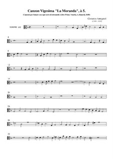 Canzon Vigesima 'La Moranda': Tenore part by Costanzo Antegnati