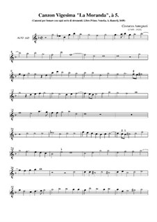Canzon Vigesima 'La Moranda': Alto part by Costanzo Antegnati