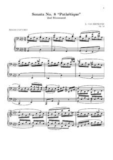 Movement II (Printable scores): For a single performer (high quality sheet music) by Ludwig van Beethoven