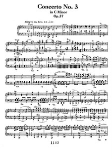 Concerto for Piano and Orchestra No.3, Op.37: Version for two pianos four hands by Ludwig van Beethoven