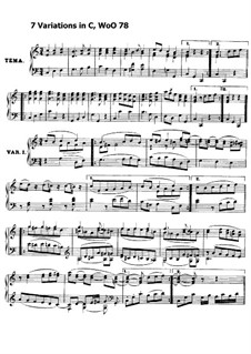 Seven Variations on English Song 'God Save the King', WoO 78: For piano by Ludwig van Beethoven