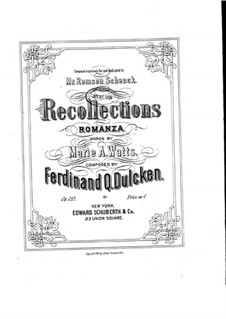 Recollections (for Voice and Piano): Recollections (for Voice and Piano) by Ferdinand Dulcken