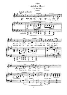 Six Songs, Op.36: Piano-vocal score by Robert Franz