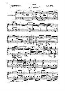 Three String Trios, Op.9: Version for piano by Ludwig van Beethoven