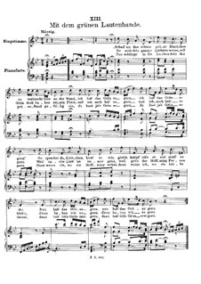 No.13 Mit dem grünen Lautenbande (With the Green Lute-Riband): Piano-vocal score by Franz Schubert