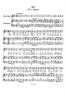 No.14 Der Jäger (The Hunter): Piano-vocal score by Franz Schubert