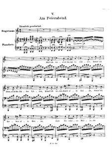 No.5 Am Feierabend (Rest at the End of the Day): Piano-vocal score by Franz Schubert