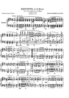 Sonata for Piano No.18 in G Major, D.894 Op.78: Movement III. Minuet by Franz Schubert