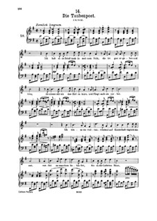 No.14 Die Taubenpost (The Pigeon Post): Piano-vocal score by Franz Schubert