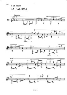 La Paloma (The Dove): Version for guitar by Sebastián Yradier