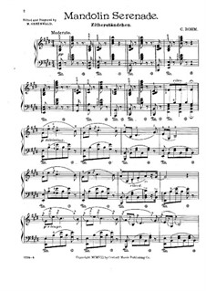 Mandolin Serenade: For piano by Carl Böhm