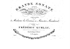 Grand Sonata for Piano, Op.8a: For a single performer by Friedrich Kuhlau