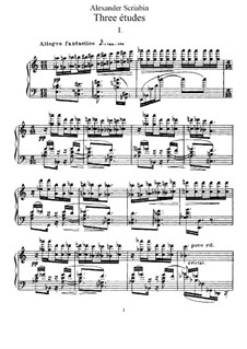 Three Etudes, Op.65: Complete set by Alexander Scriabin