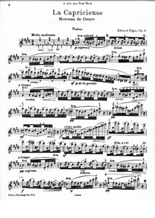 La capricieuse for Violin and Piano, Op.17: Solo part by Edward Elgar