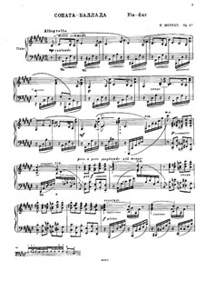 Sonata-Ballada for Piano in F Sharp Major, Op.27: For a single performer by Nikolai Medtner