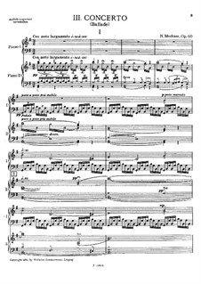 Concerto for Piano and Orchestra No.3 in E Minor 'Ballade', Op.60: Version for two pianos four hands by Nikolai Medtner