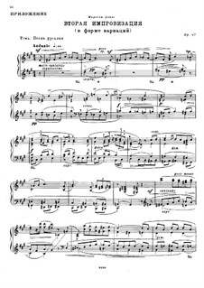 Improvisation in the Form of Variations No.2, Op.47: Improvisation in the Form of Variations No.2 by Nikolai Medtner