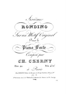 Rondino in E Flat Major, Op.42 No.6: For piano by Carl Czerny