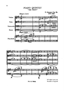 Quintet for Strings and Piano 'The Trout', D.667 Op.114: Movement I by Franz Schubert