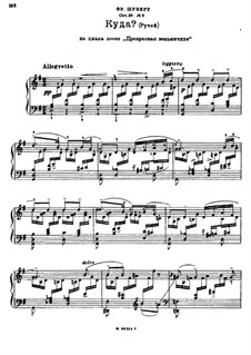 No.2 Wohin (Where to): Piano score by Franz Schubert