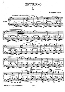 Three Nocturnes, Op.20: For piano by Giovanni Sgambati