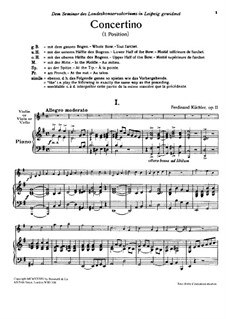 Concertino in G Major for Violin (or Viola, or Cello) and Piano, Op.11: Concertino in G Major for Violin (or Viola, or Cello) and Piano by Ferdinand Küchler