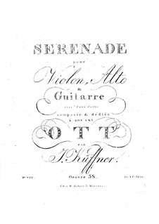 Serenade for Violin, Viola and Guitar, Op.38: Serenade for Violin, Viola and Guitar by Joseph Küffner